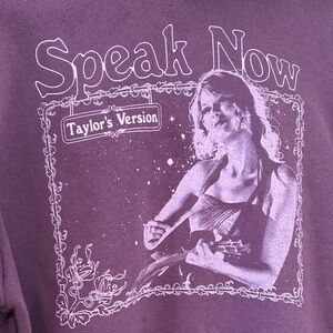 Taylor Swift Speak Now Taylor’s Version Purple Crop Hoodie Small Eras Tour Merch